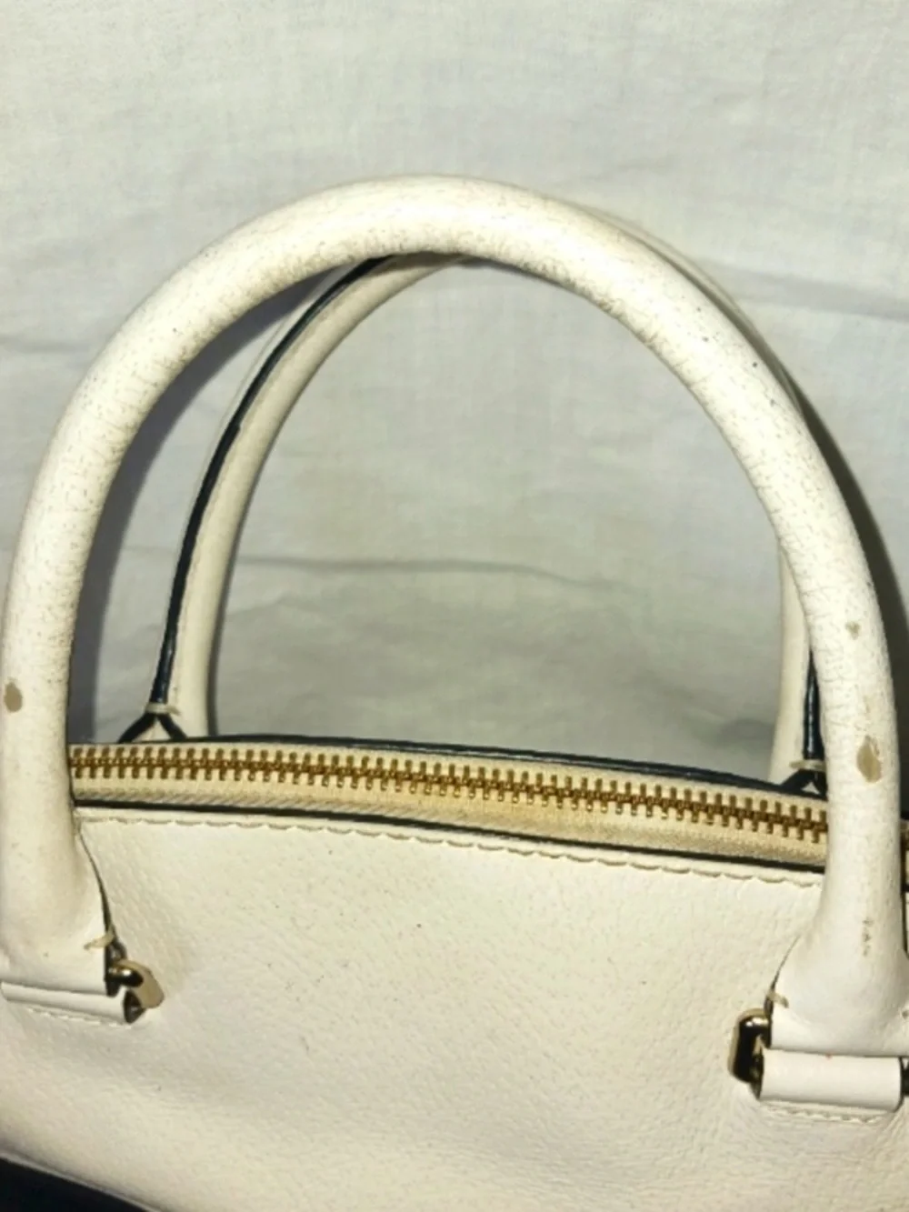 Kate Spade Cream and Black Two-Tone Soft Handbag